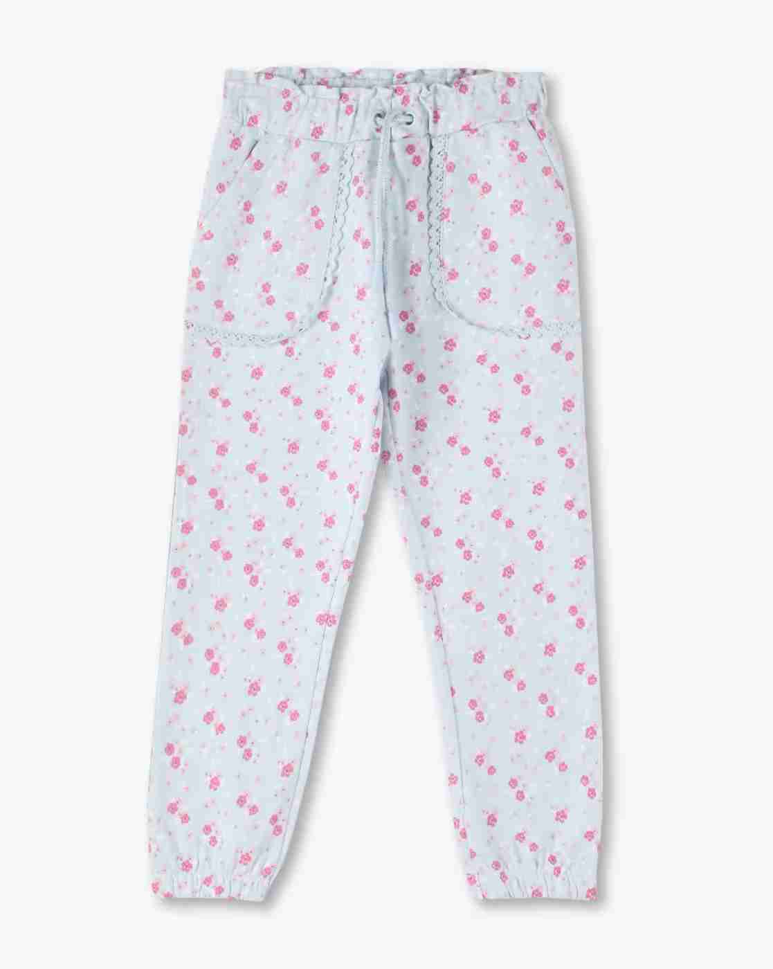 KG FRENDZ | Girls All-Over Floral Print Cotton Joggers|0