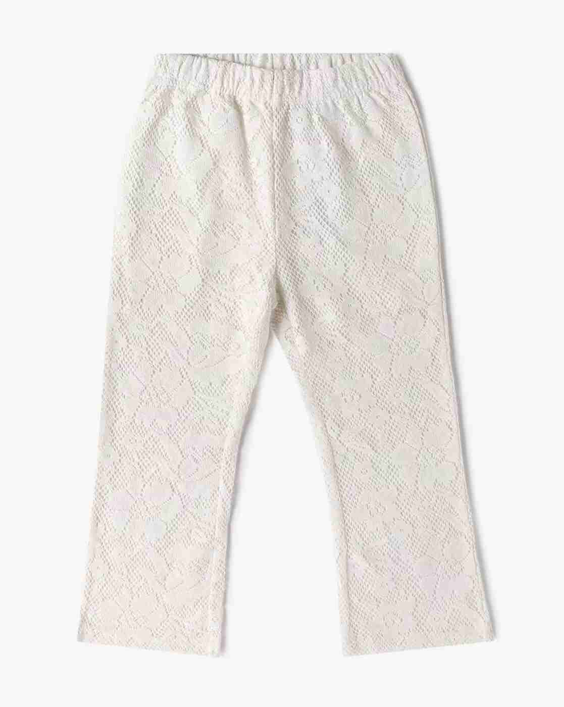 KG FRENDZ | Girls Lace Tapered Fit Pants with Elasticated Waist|0