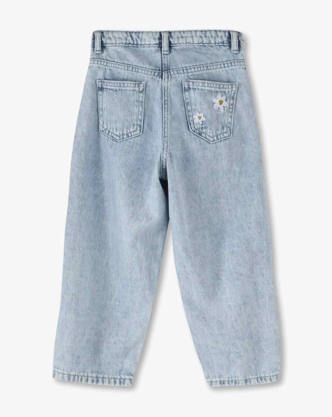 KG FRENDZ | Girls Embroidered Balloon Fit Jeans|1