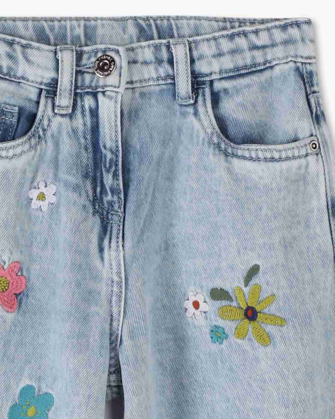 KG FRENDZ | Girls Embroidered Balloon Fit Jeans|2