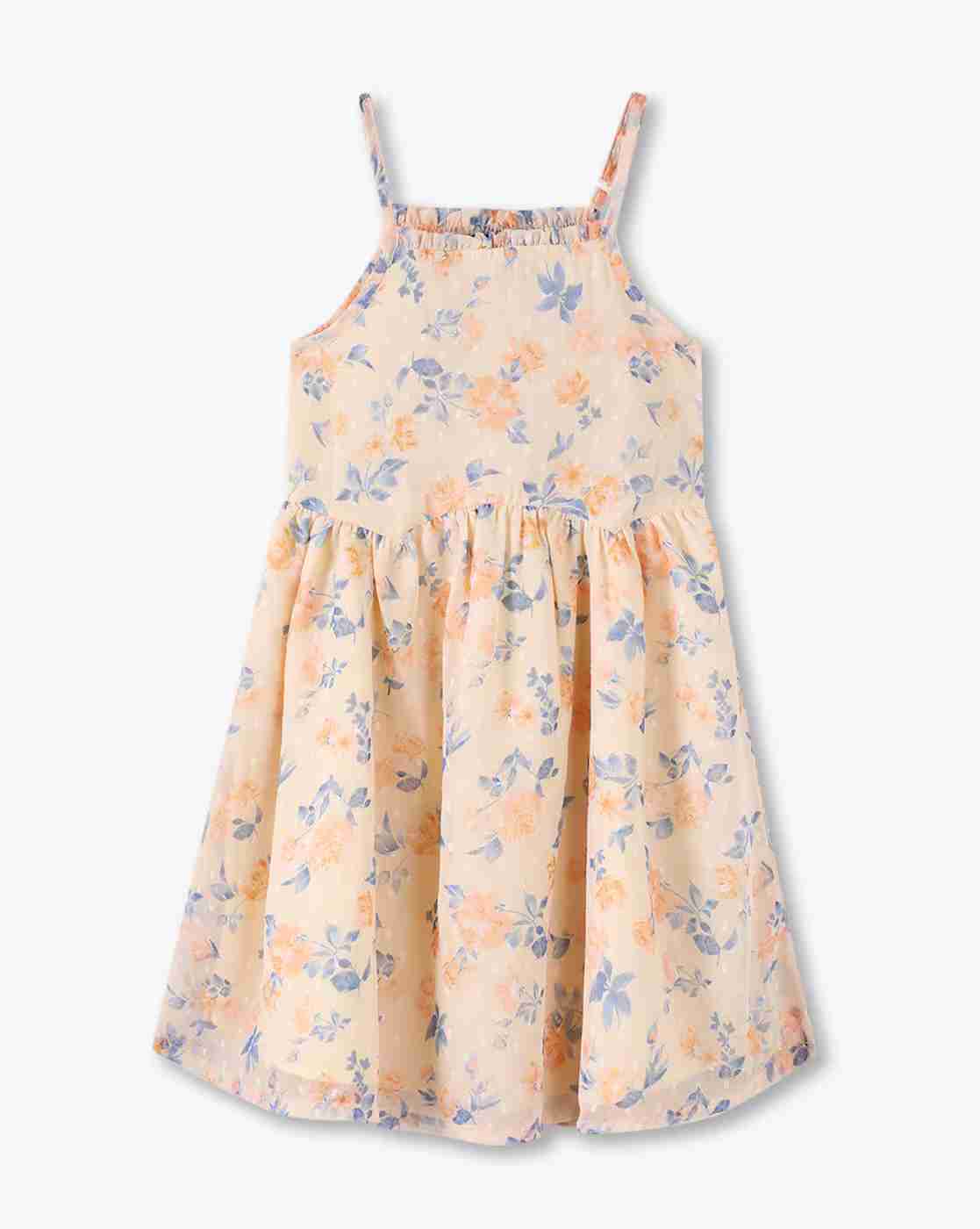 KG FRENDZ | Girls Floral Print Dress with Denim Jacket|4