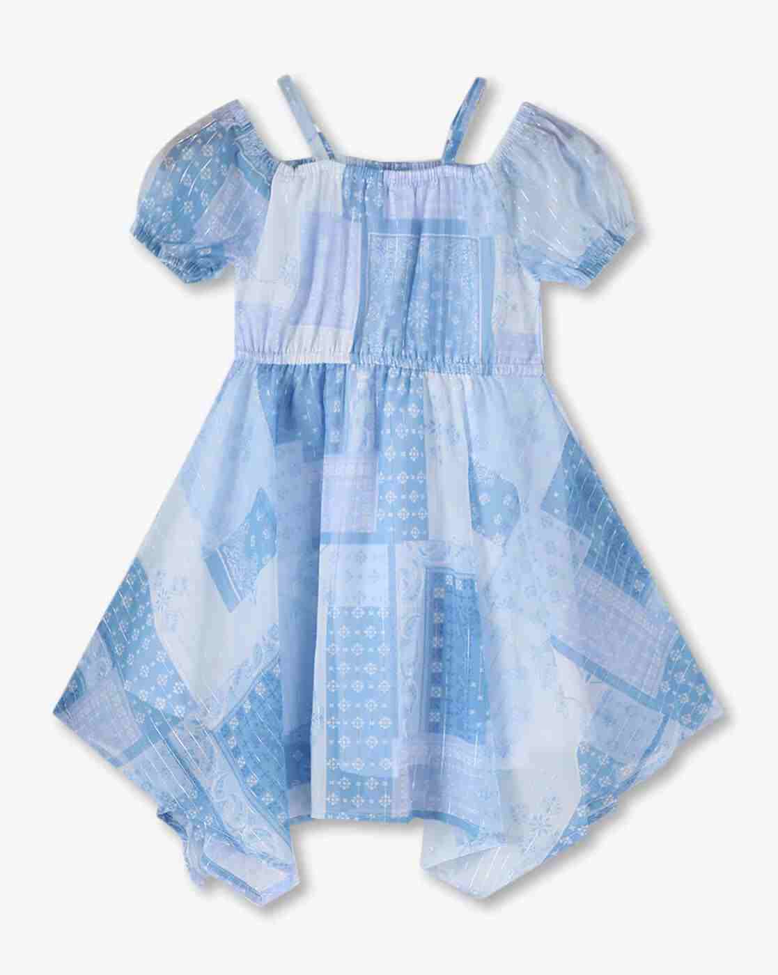 Girls Floral Print Handkerchief Dress