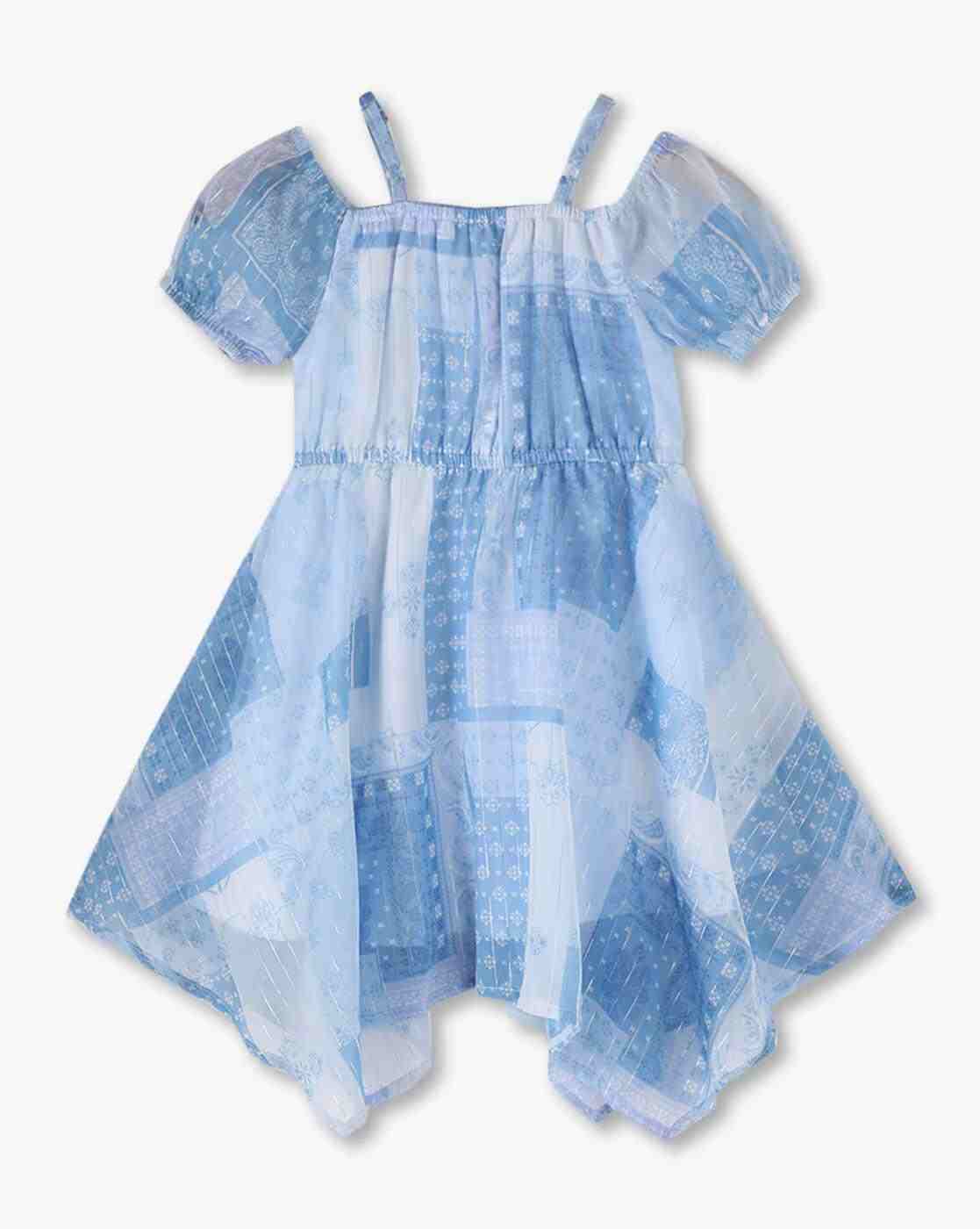 KG FRENDZ | Girls Floral Print Handkerchief Dress