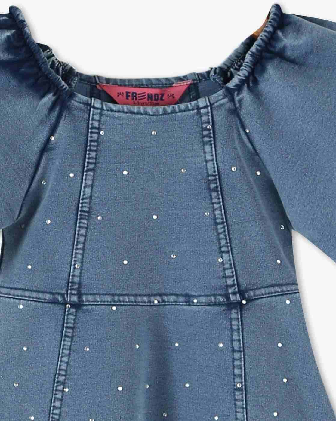 KG FRENDZ | Girls Embellished A-Line Dress|2