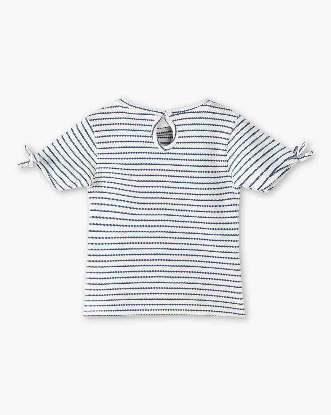 KG FRENDZ | Girls Striped Round-Neck Top & Pants Set|2