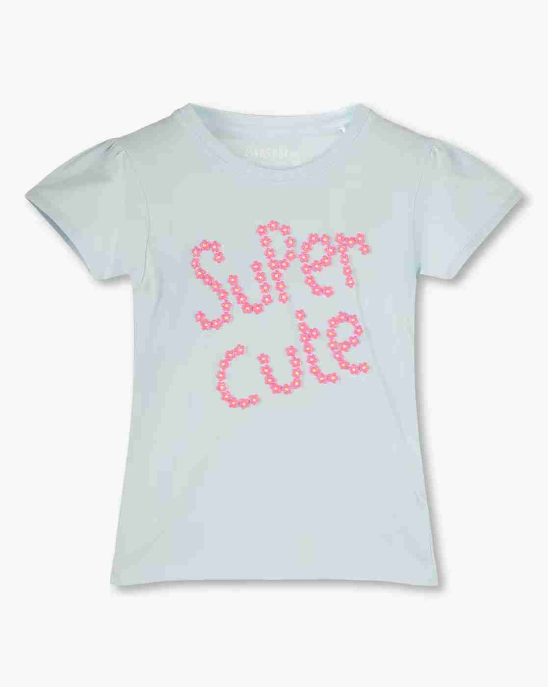 KG FRENDZ | Girls Typographic Print Slim Fit Round-Neck T-Shirt|0