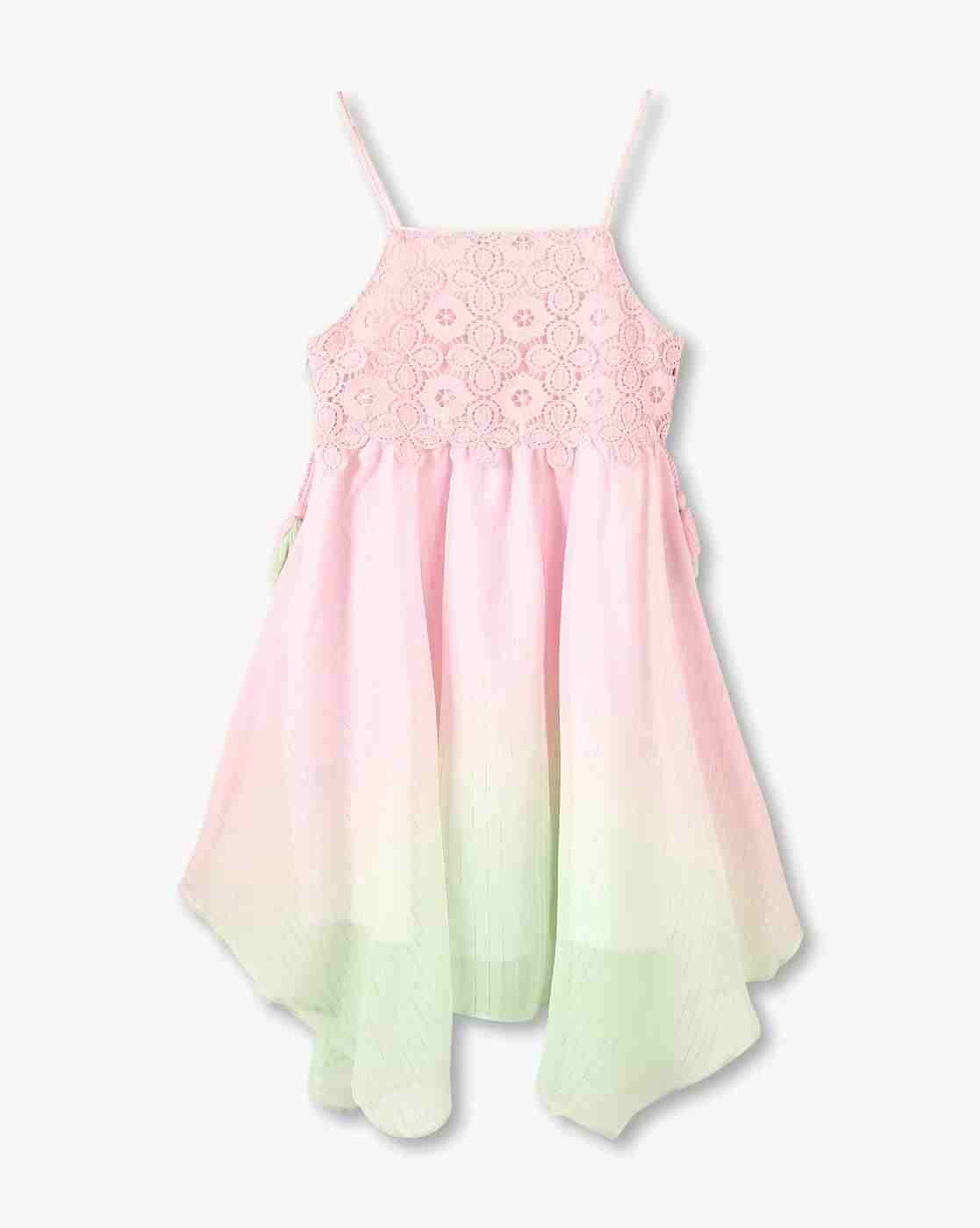 KG FRENDZ | Girls Ombre-Dyed Fit & Flare Dress|1