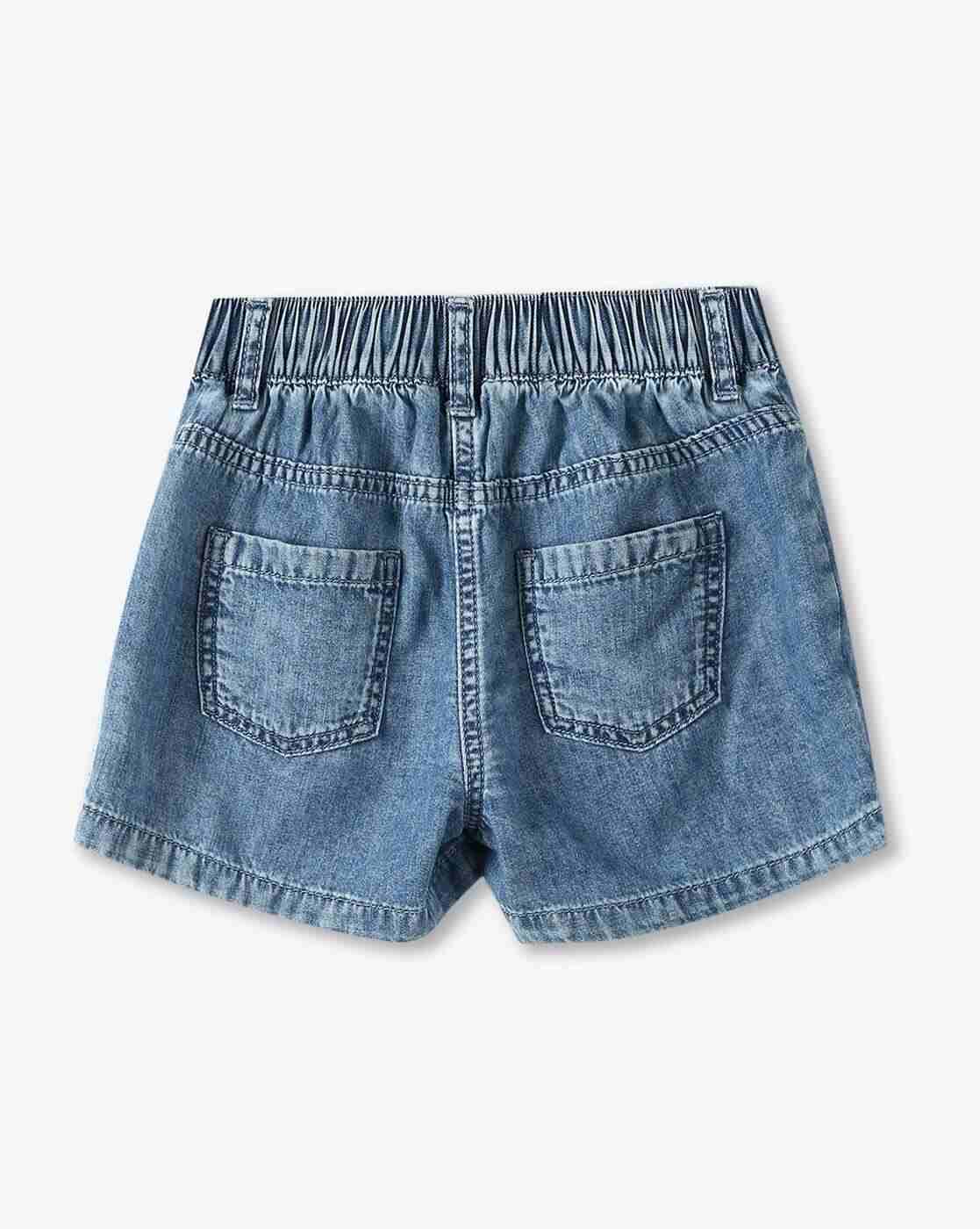 KG FRENDZ | Girls Schiffli Embroidered Denim Skorts|1