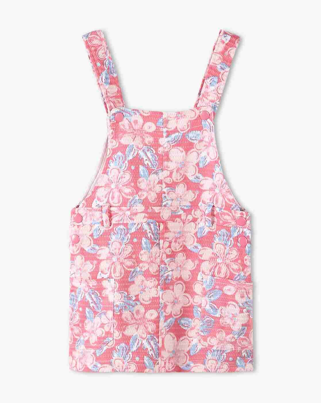 KG FRENDZ | Girls Floral Print Regular Fit Cotton Dungaree|3