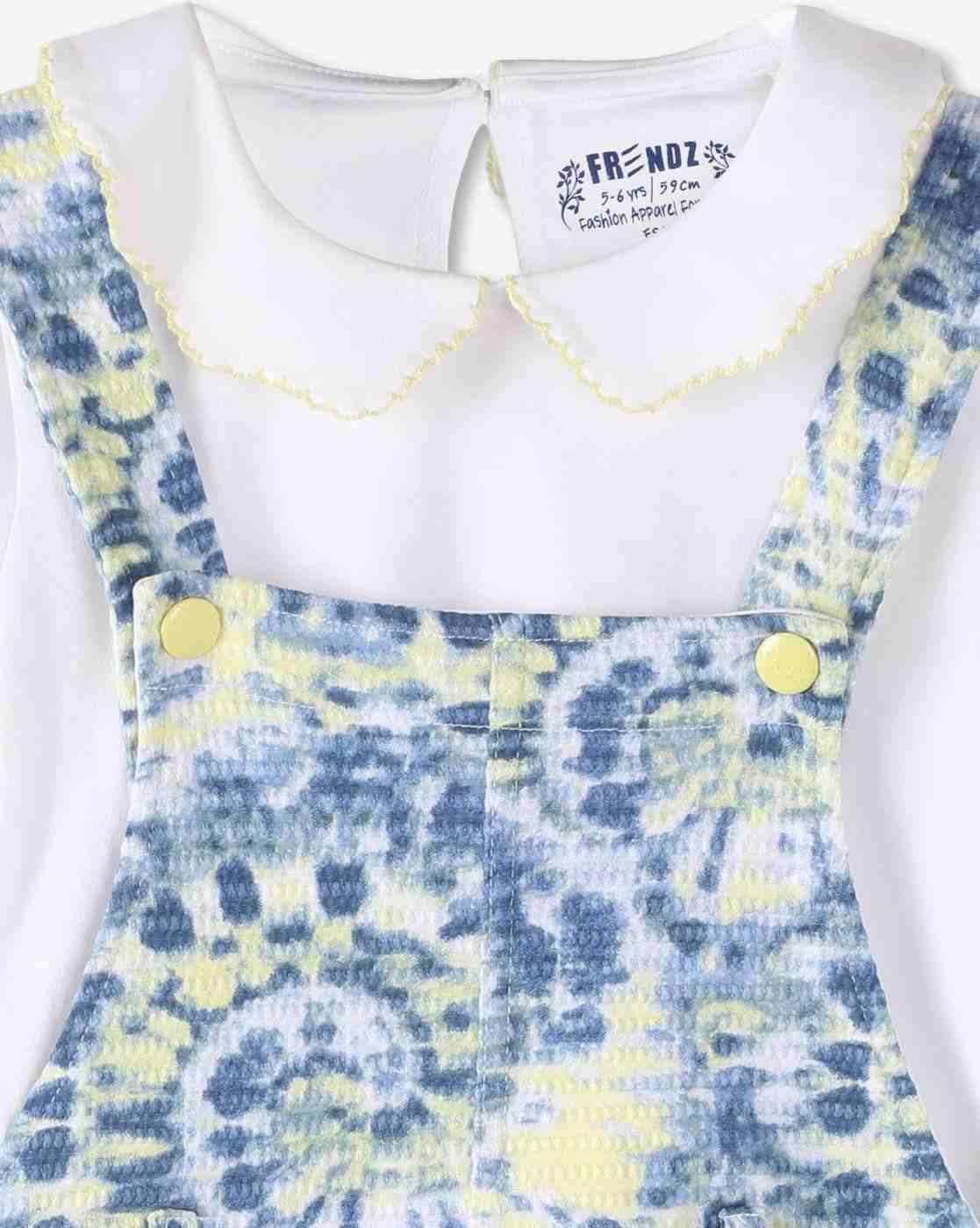 KG FRENDZ | Girls Tie & Dye Knit Dungaree with T-Shirt|5