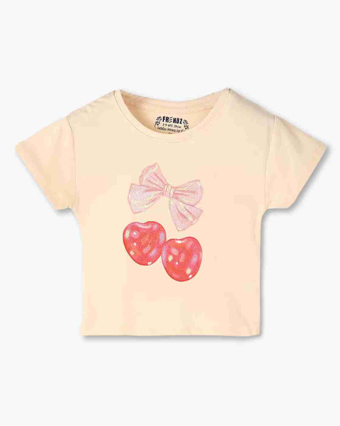 KG FRENDZ | Girls Printed Regular Fit Round-Neck T-Shirt|0