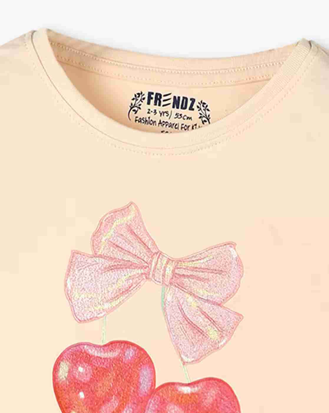 KG FRENDZ | Girls Printed Regular Fit Round-Neck T-Shirt|2