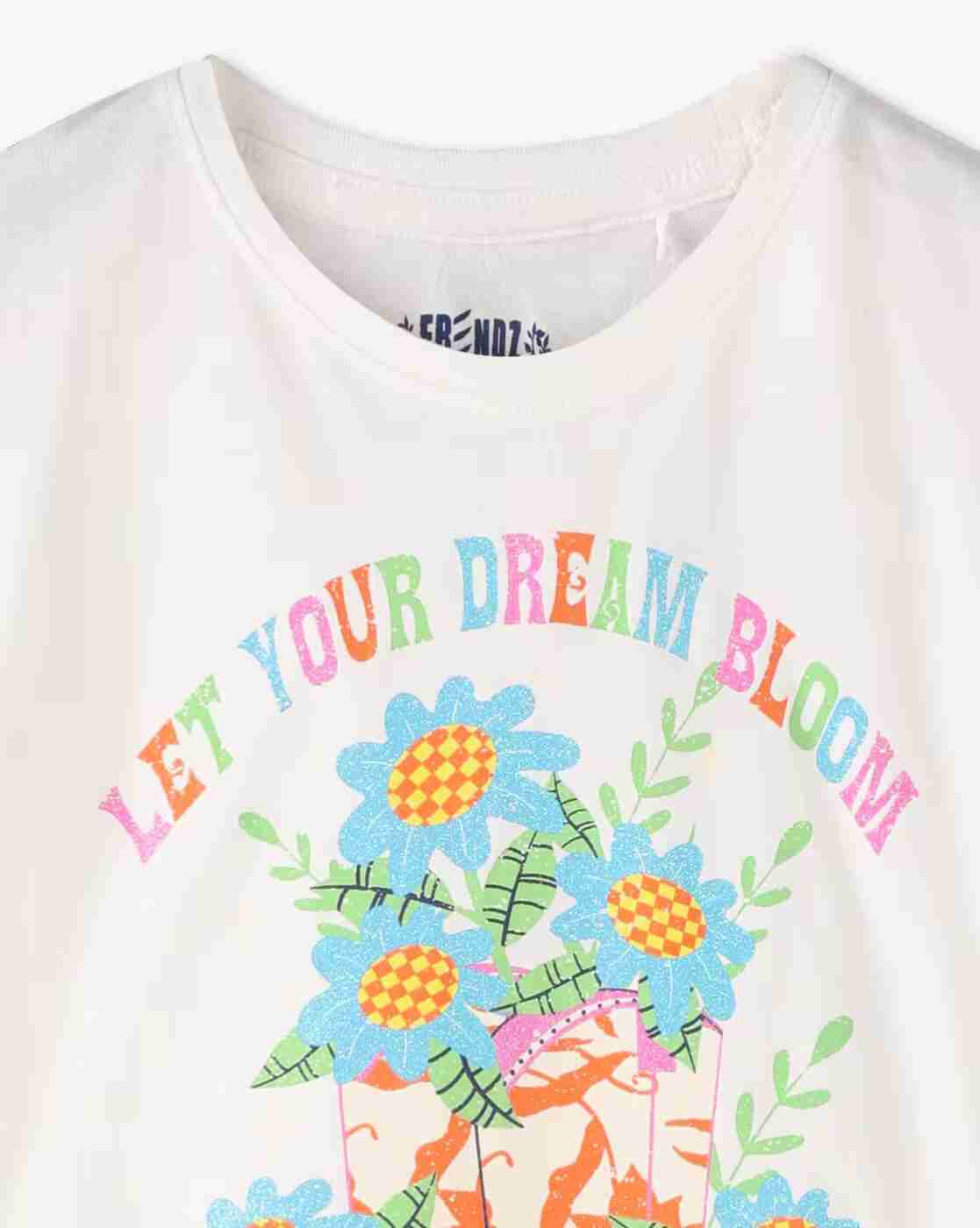 KG FRENDZ | Girls Graphic Print Relaxed Fit Round-Neck T-Shirt|2