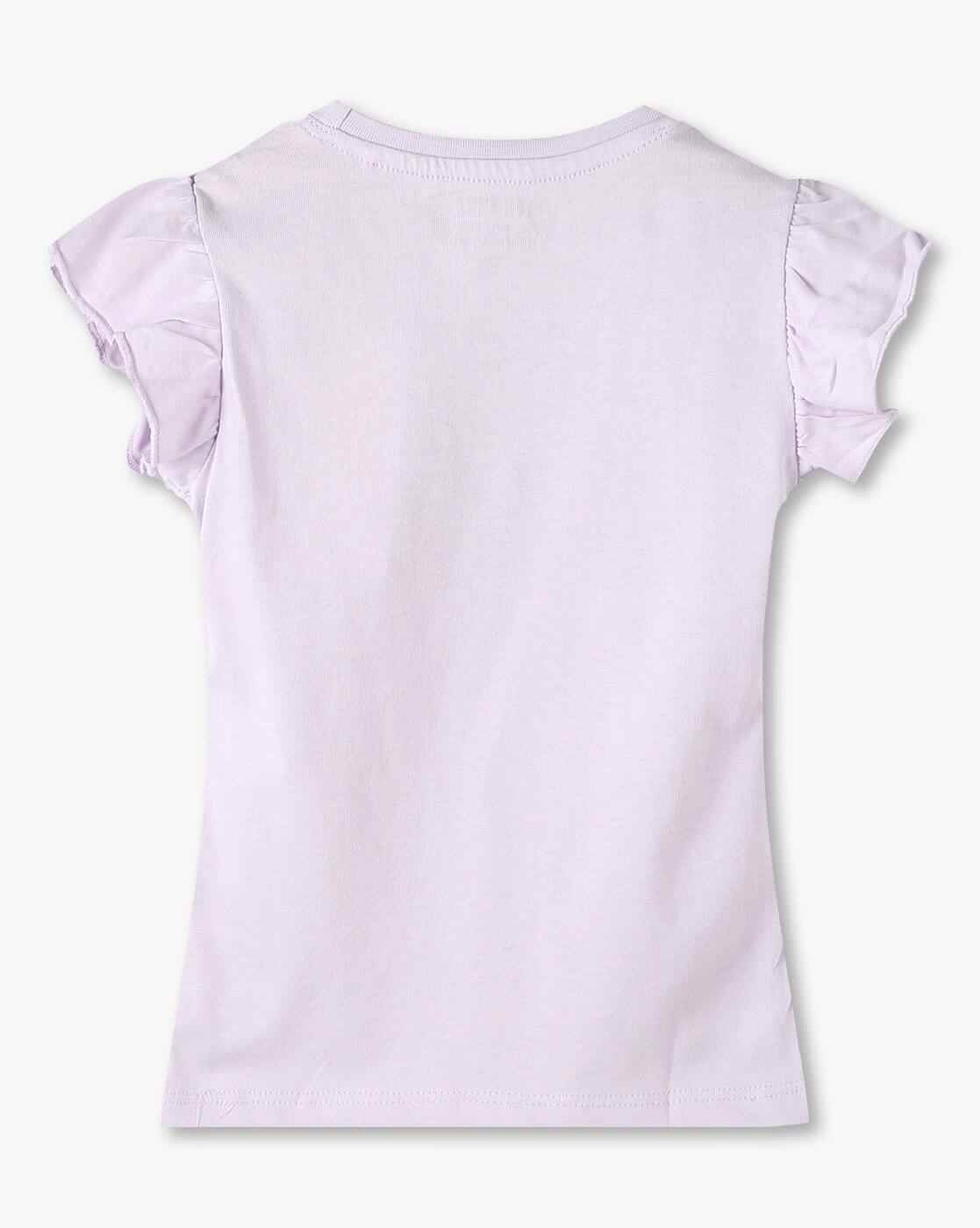 KG FRENDZ | Girls Typographic Embossed Slim Fit Round-Neck T-Shirt|1