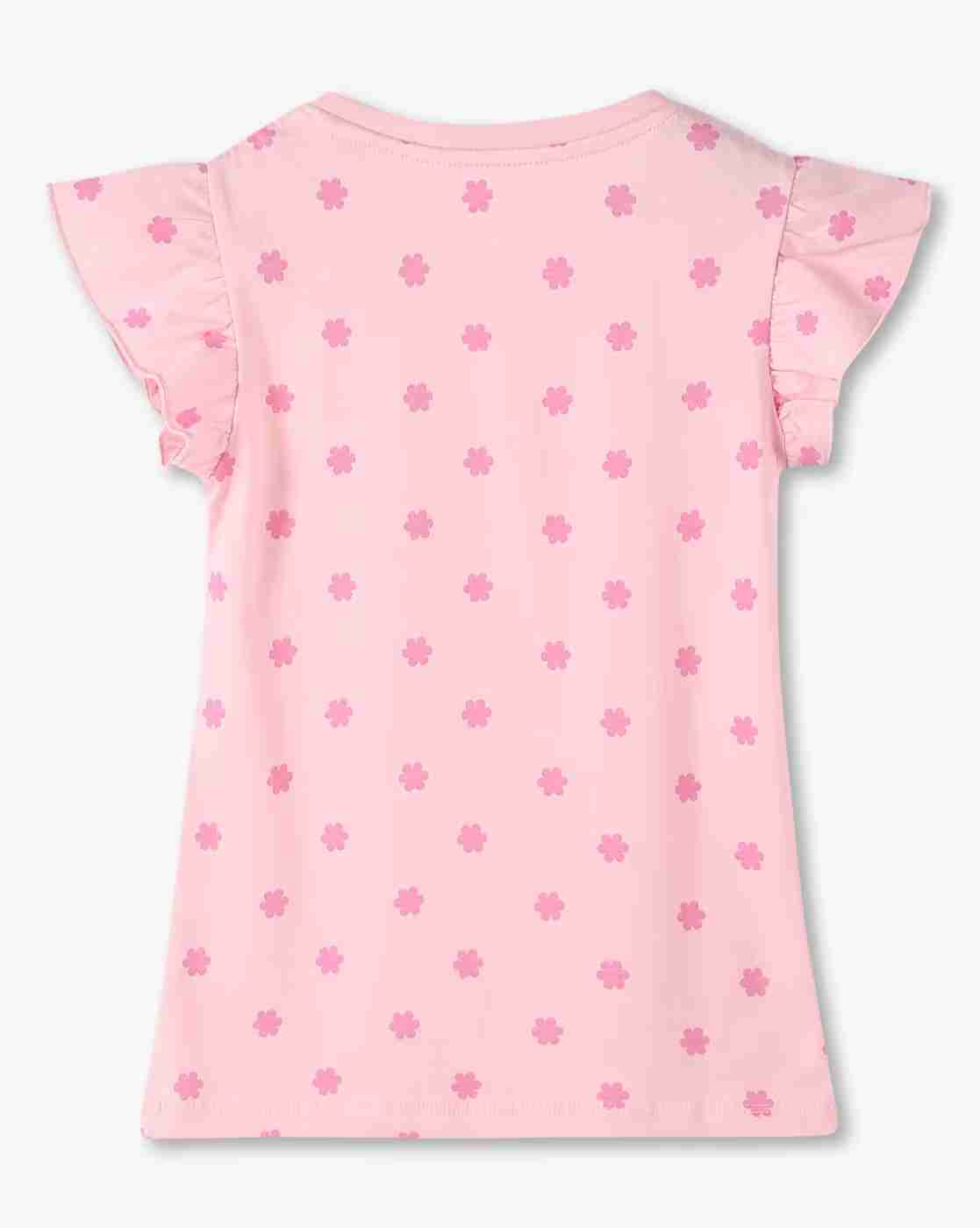 KG FRENDZ | Girls Floral Print Round-Neck T-Shirt|1