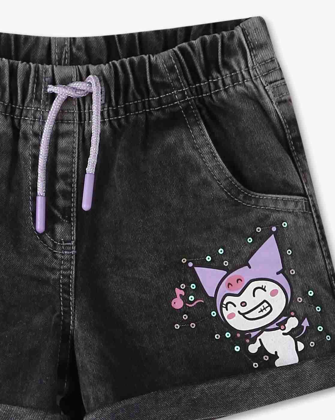 KG FRENDZ | Girls Embroidered Regular Fit Cotton Shorts|2