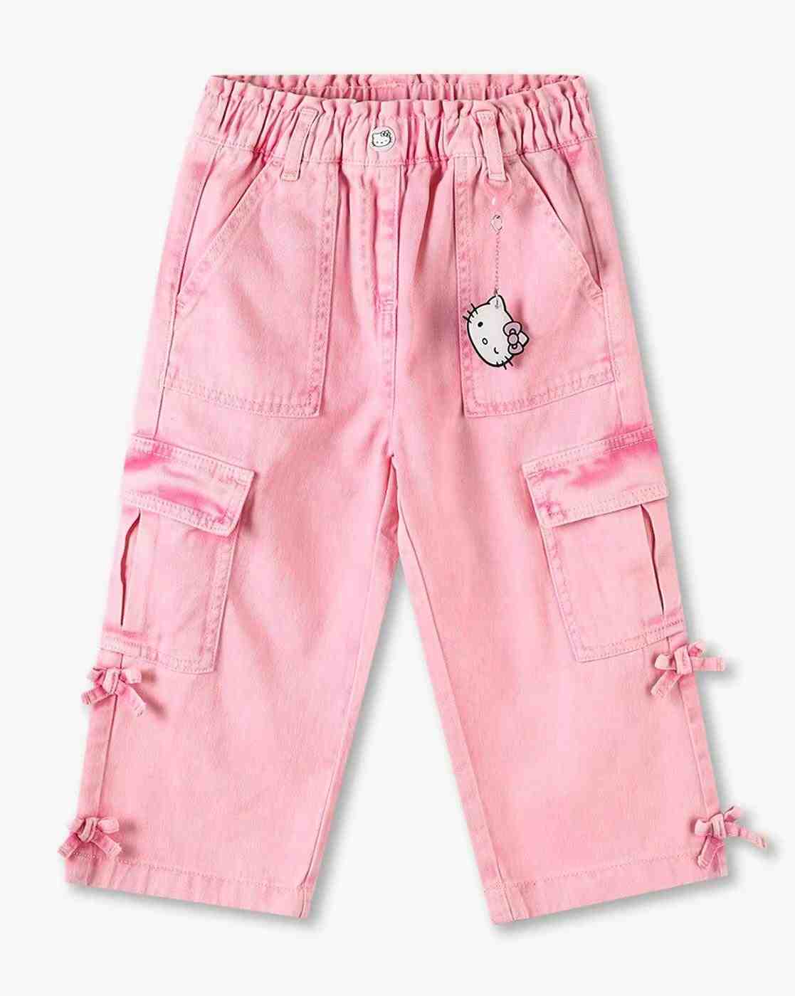 Girls Relaxed Fit Culottes with Keychain & Bow