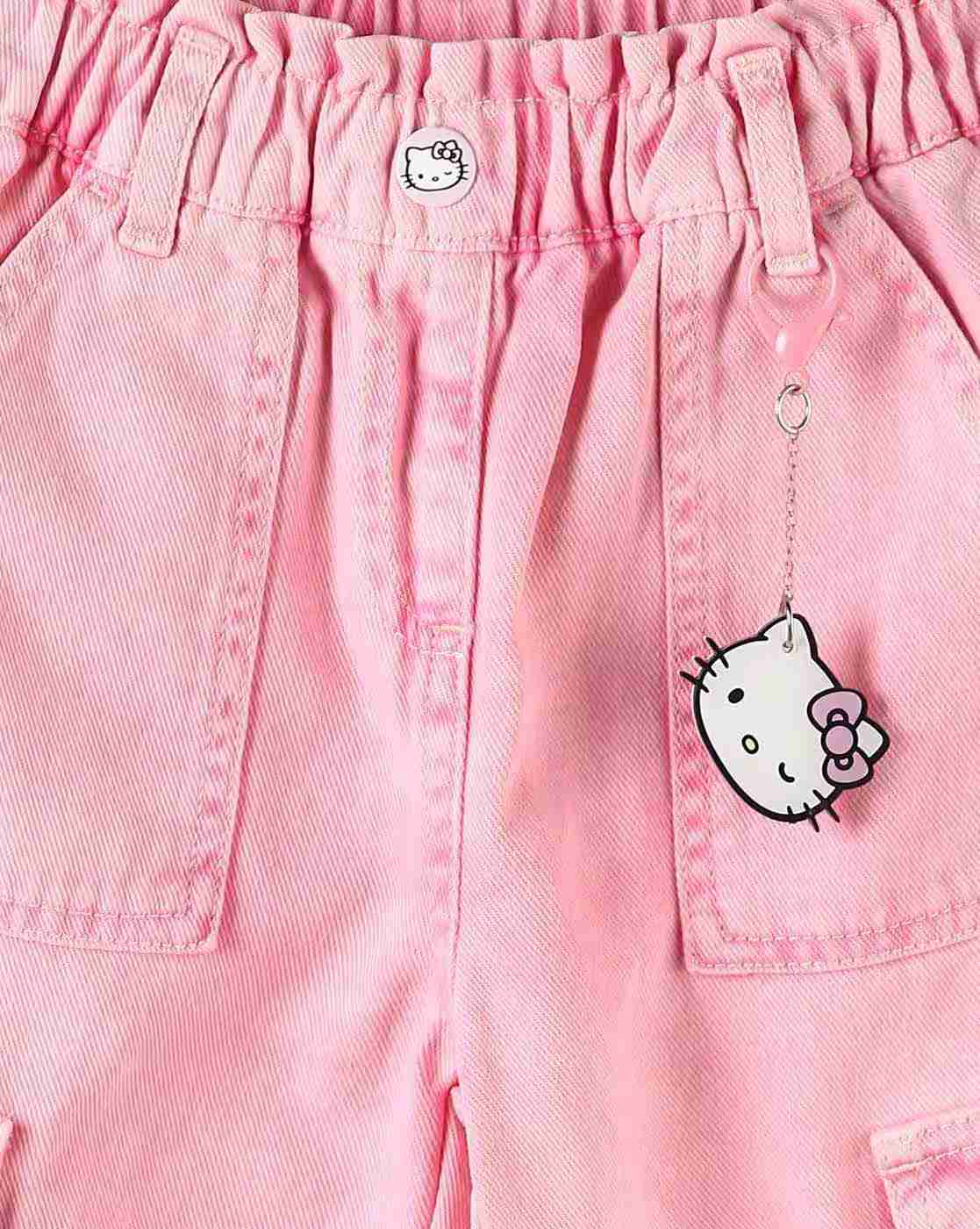 KG FRENDZ | Girls Relaxed Fit Culottes with Keychain & Bow|2