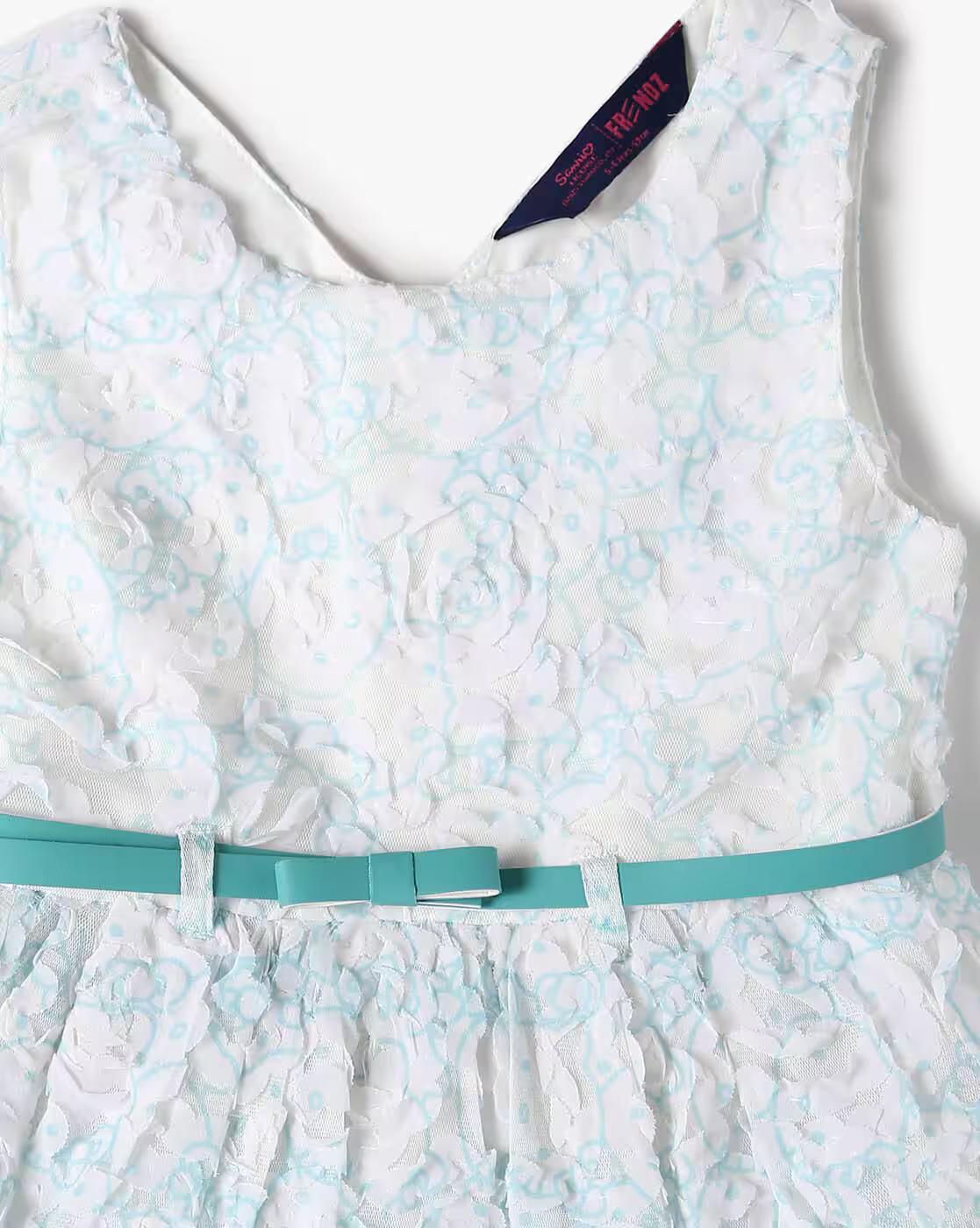 KG FRENDZ | Girls Printed Fit & Flared Dress|2