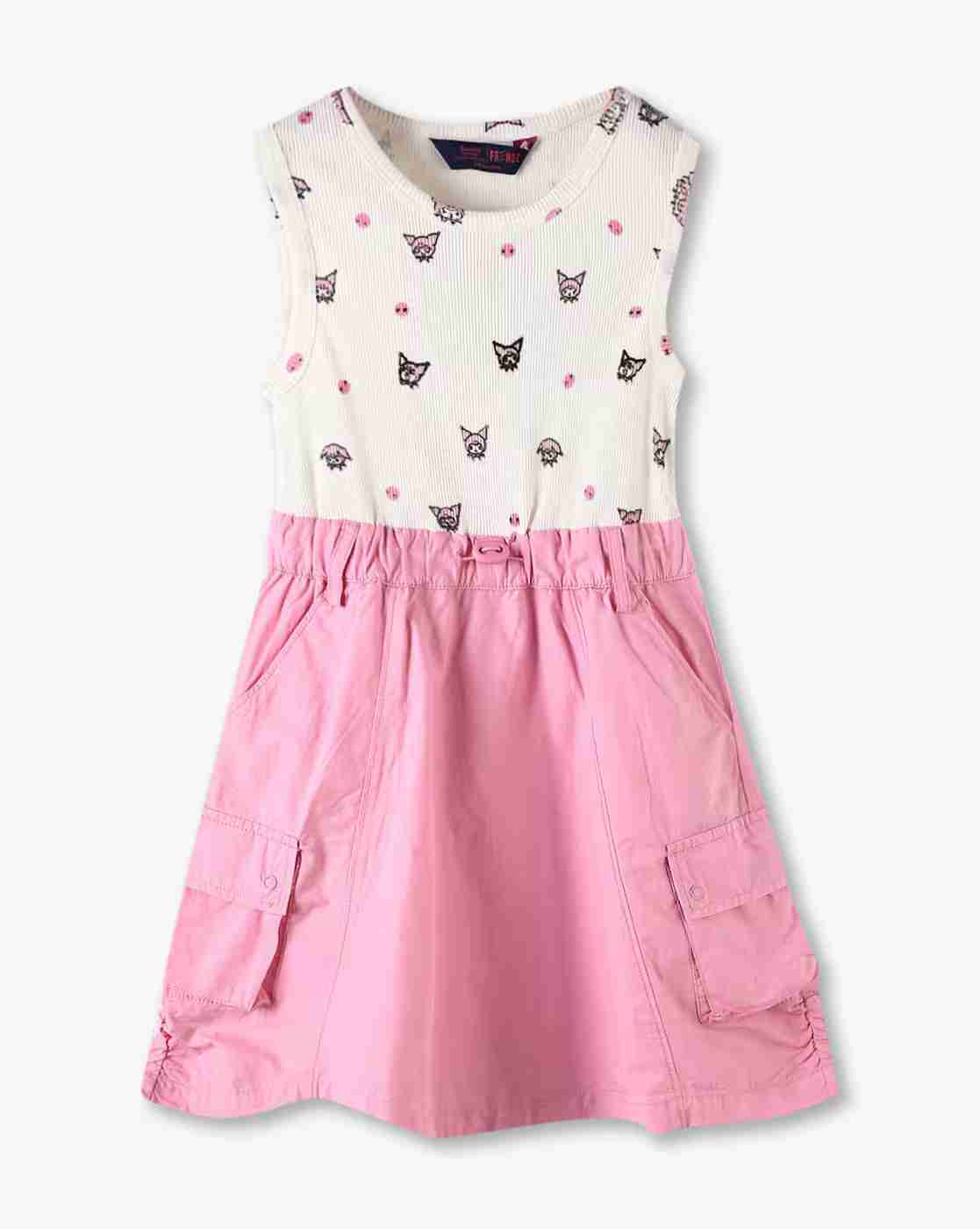 KG FRENDZ | Girls Kuromi All-Over Print Fit & Flare Dress|0
