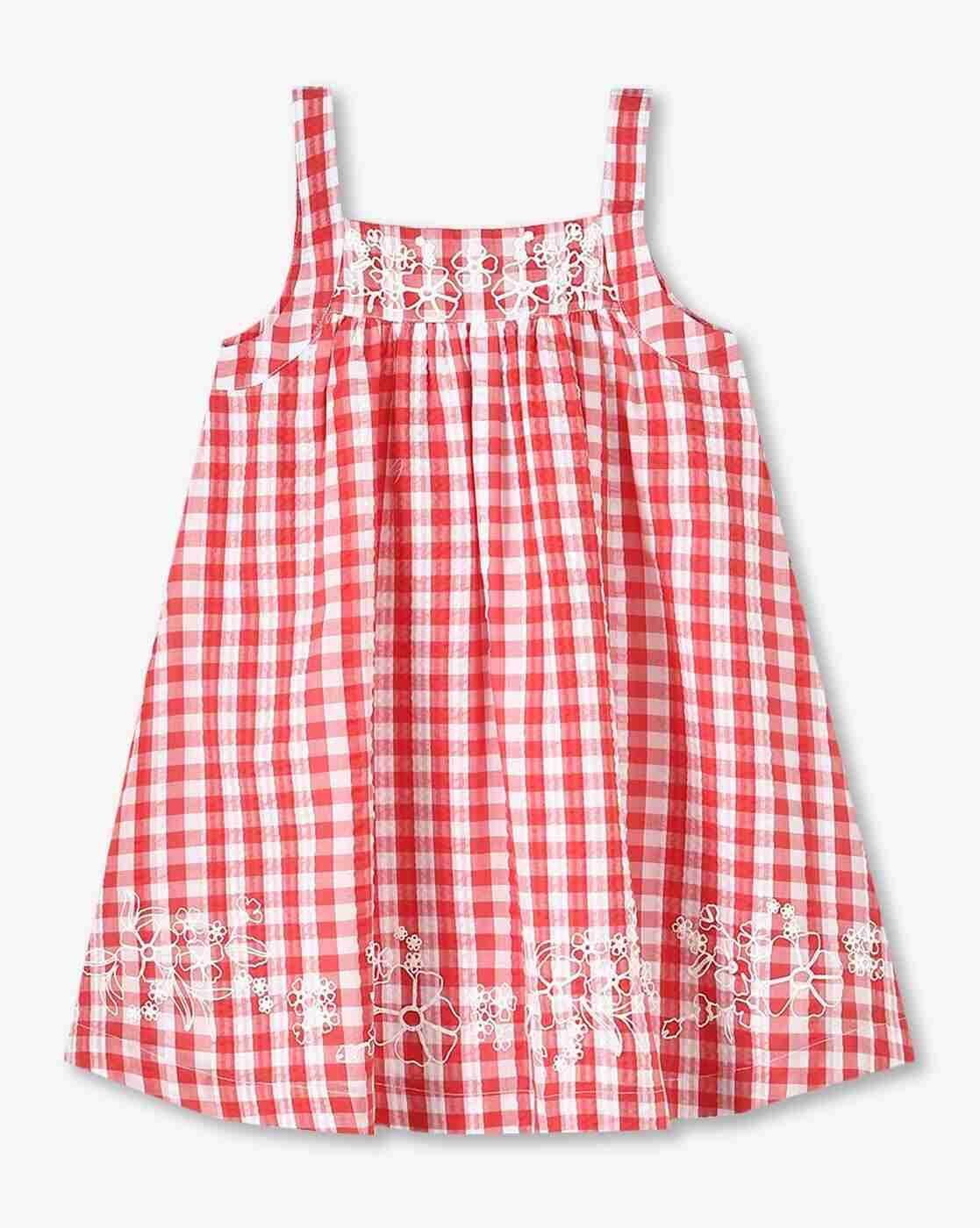 KG FRENDZ | Red gingham dress, red, 3-4y|0