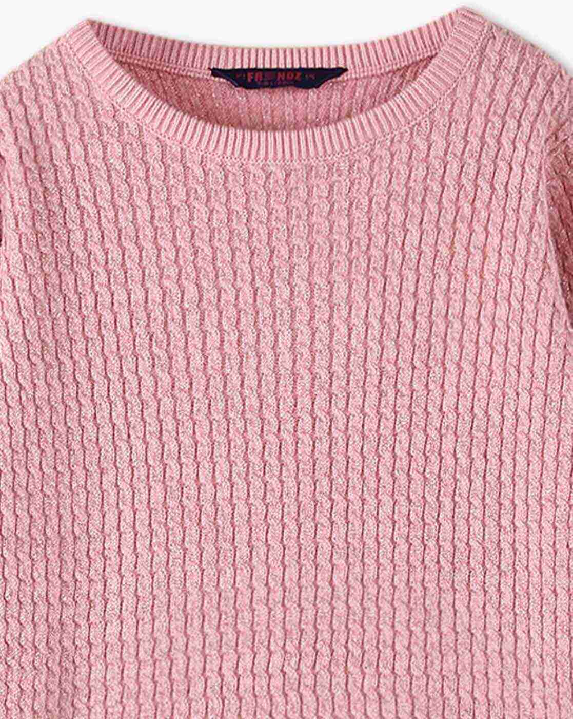 KG FRENDZ | Girls Ribbed Round-Neck Sweatshirt|2