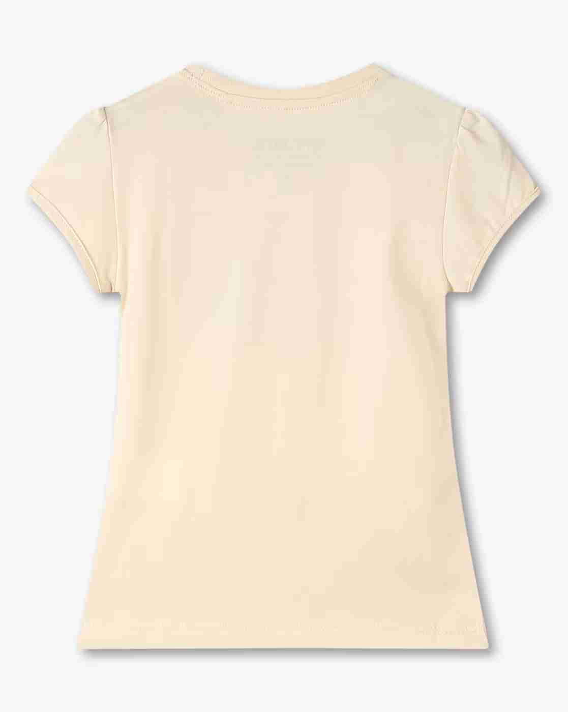 KG FRENDZ | Girls Typographic Print Regular Fit Round-Neck T-Shirt|1