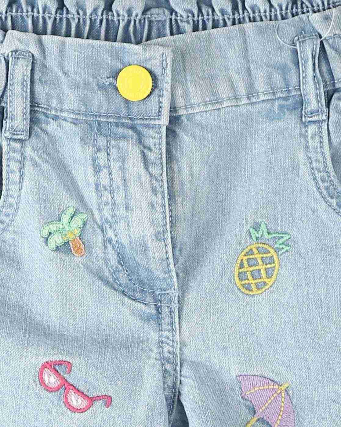 KG FRENDZ | Girls Embroidered Regular Fit Shorts|2