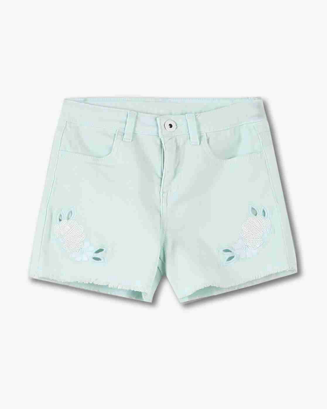 KG FRENDZ | Girls Embroidered Regular Fit Shorts|0