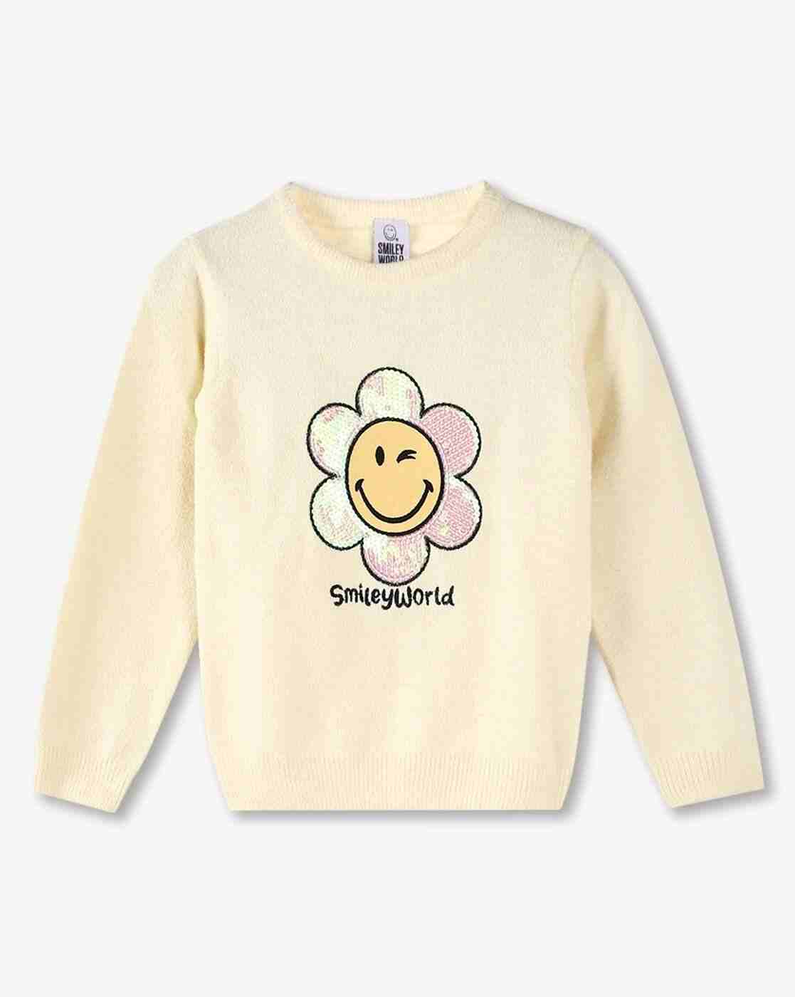 KG FRENDZ | Girls Embroidered Round-Neck Sweater|0