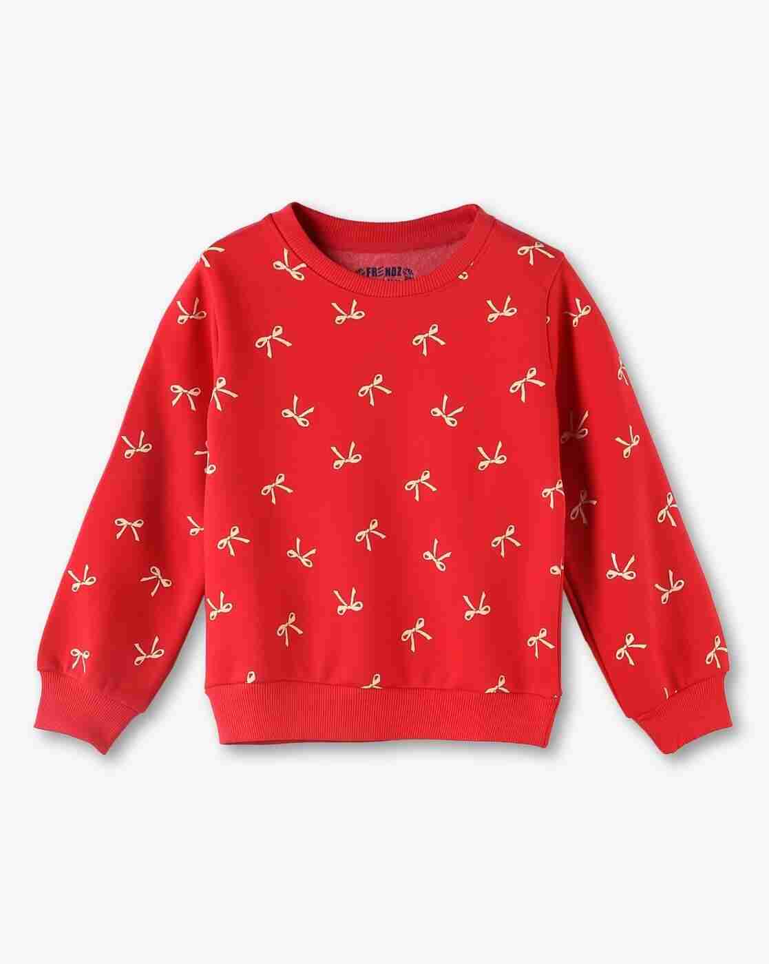 KG FRENDZ | Girls Bow Print Regular Fit Sweatshirt|0