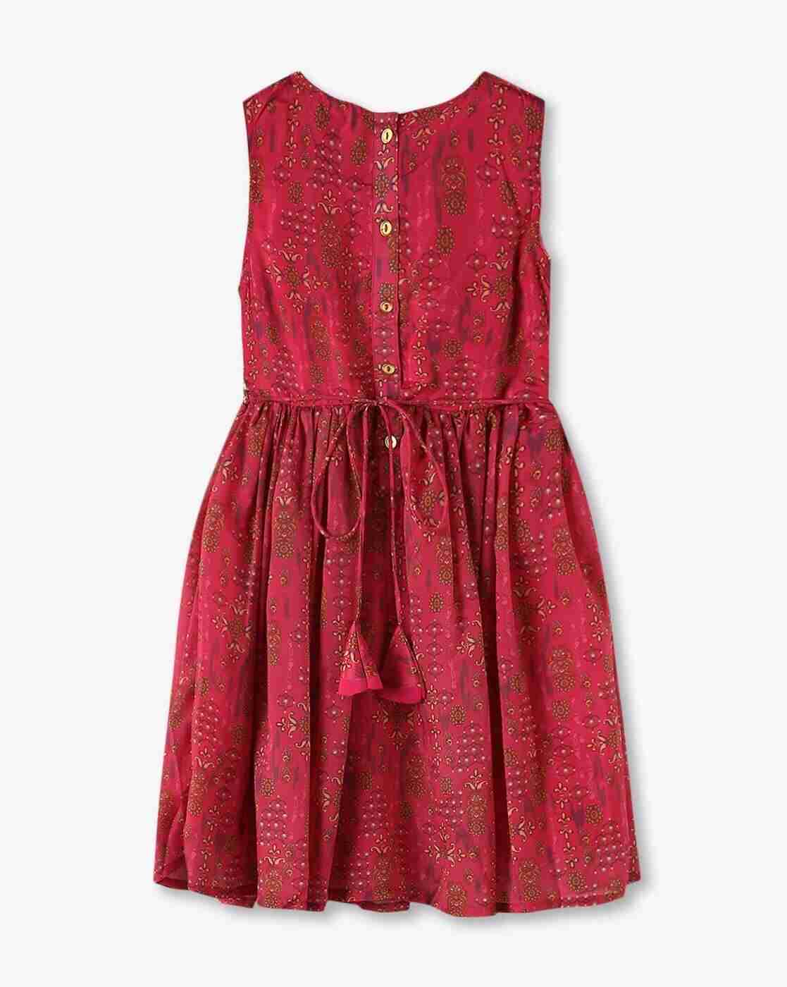 KG FRENDZ | Girls Embellished Fit & Flare Dress|1