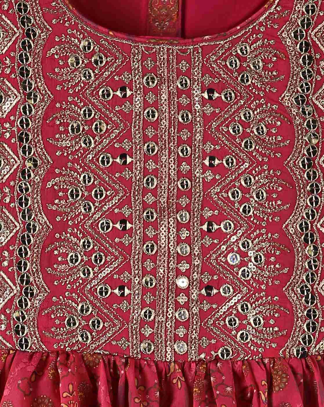 KG FRENDZ | Girls Embellished Fit & Flare Dress|2