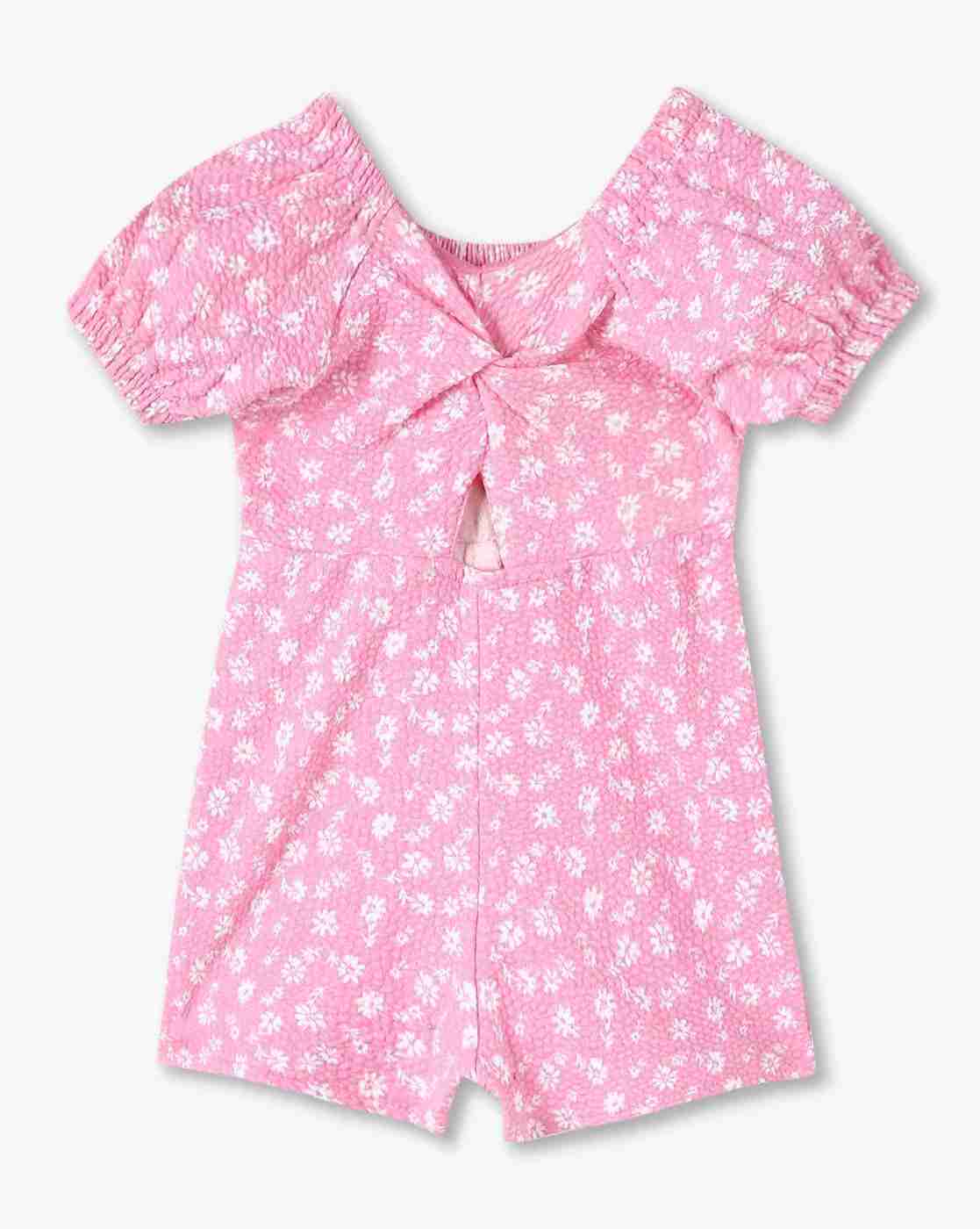 KG FRENDZ | Peekaboo detail romper, pink, 5-6y|1