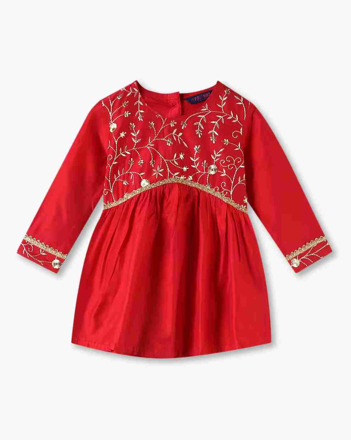 KG FRENDZ | Girls Embellished A-Line Kurta with Pants & Dupatta Set|1