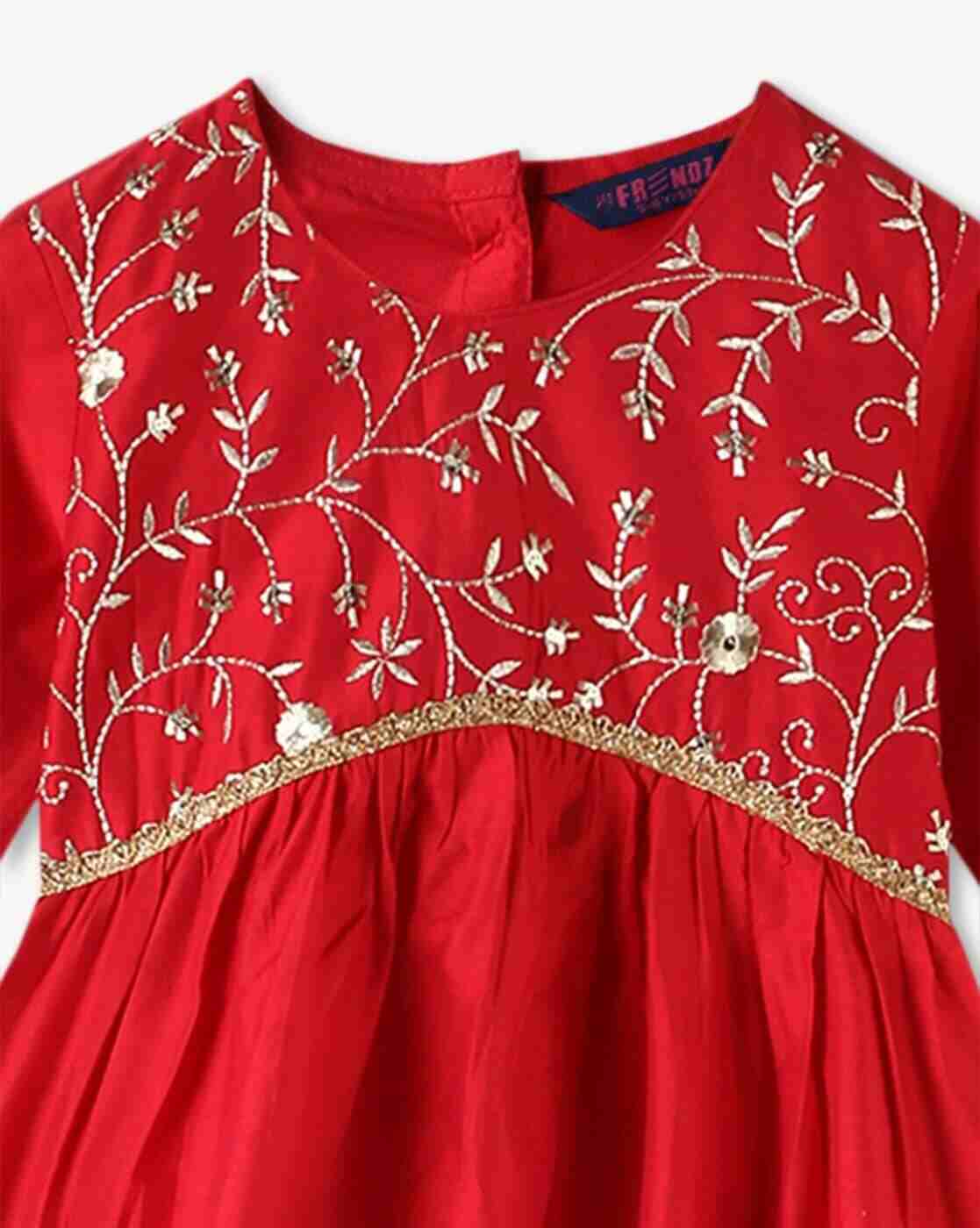 KG FRENDZ | Girls Embellished A-Line Kurta with Pants & Dupatta Set|6