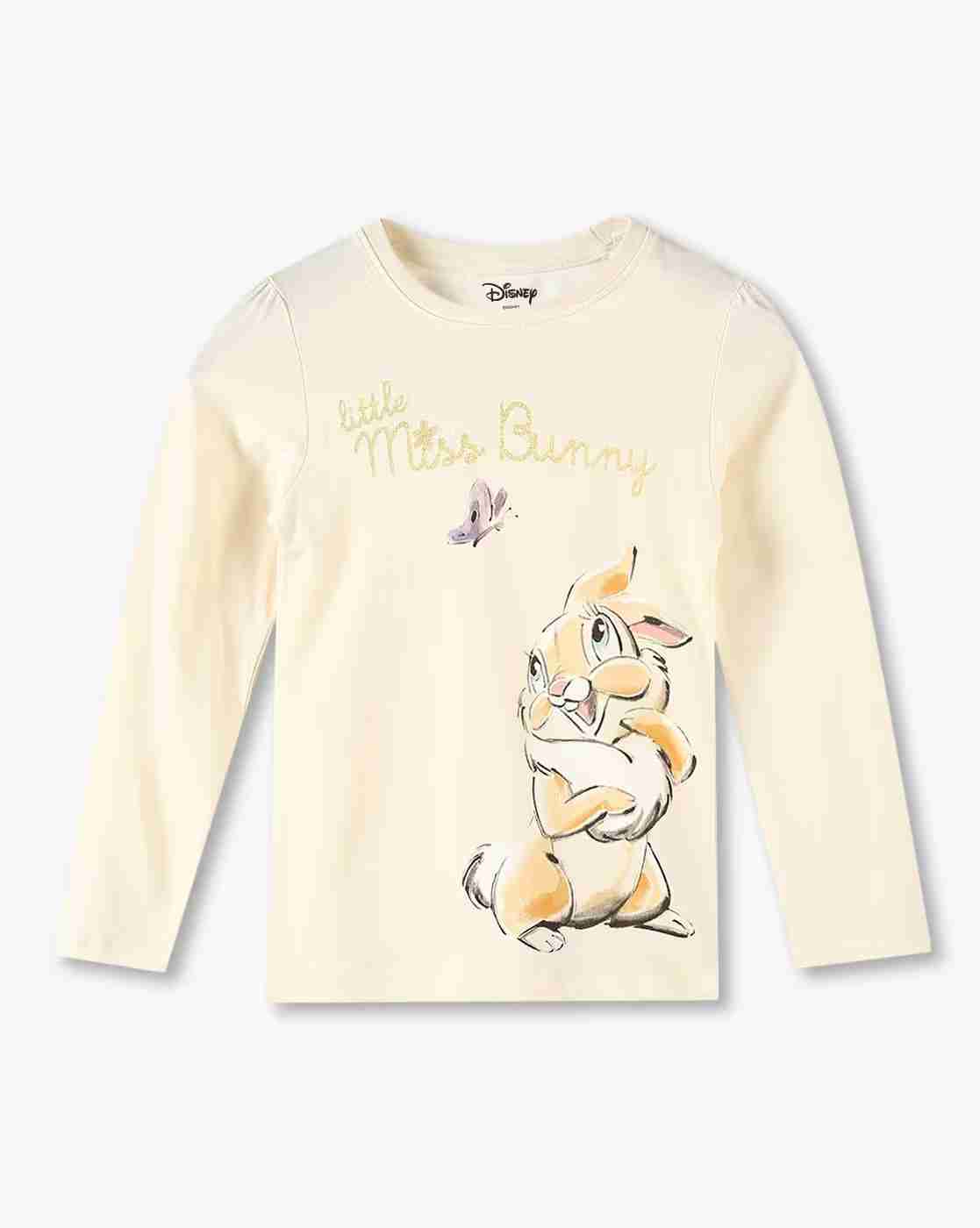 KG FRENDZ | Girls Miss Bunny Print Regular Fit Round-Neck T-Shirt|0