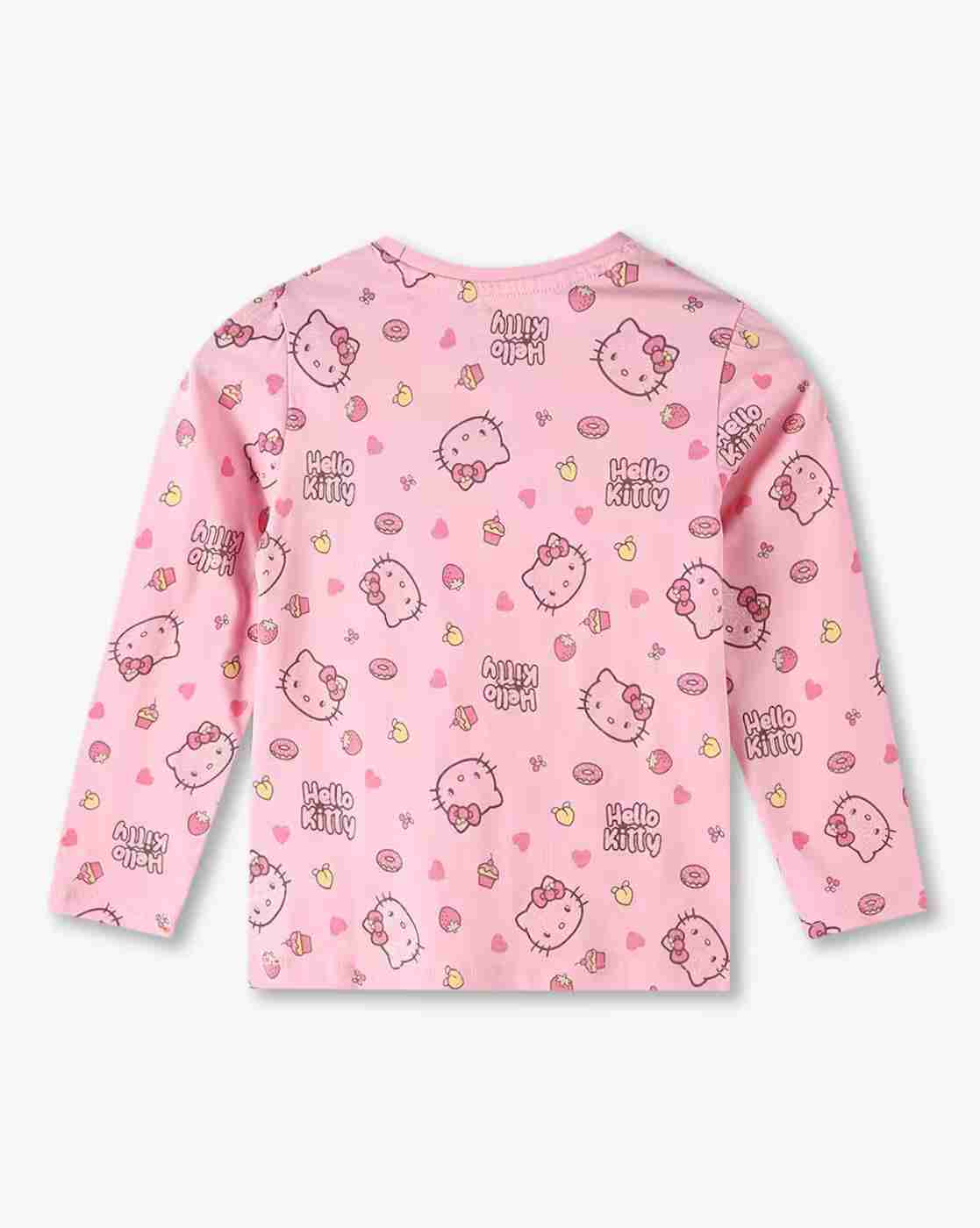 KG FRENDZ | Girls Hello Kitty Print Regular Fit Round-Neck T-Shirt