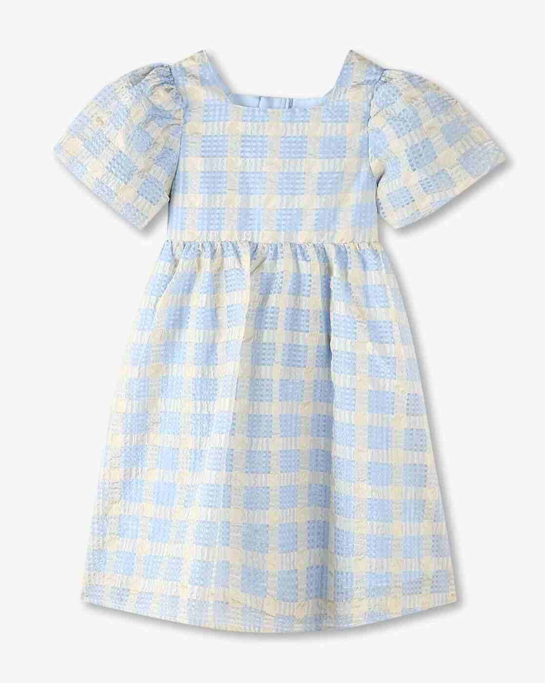 KG FRENDZ | Girls Checked Fit & Flare Dress|0