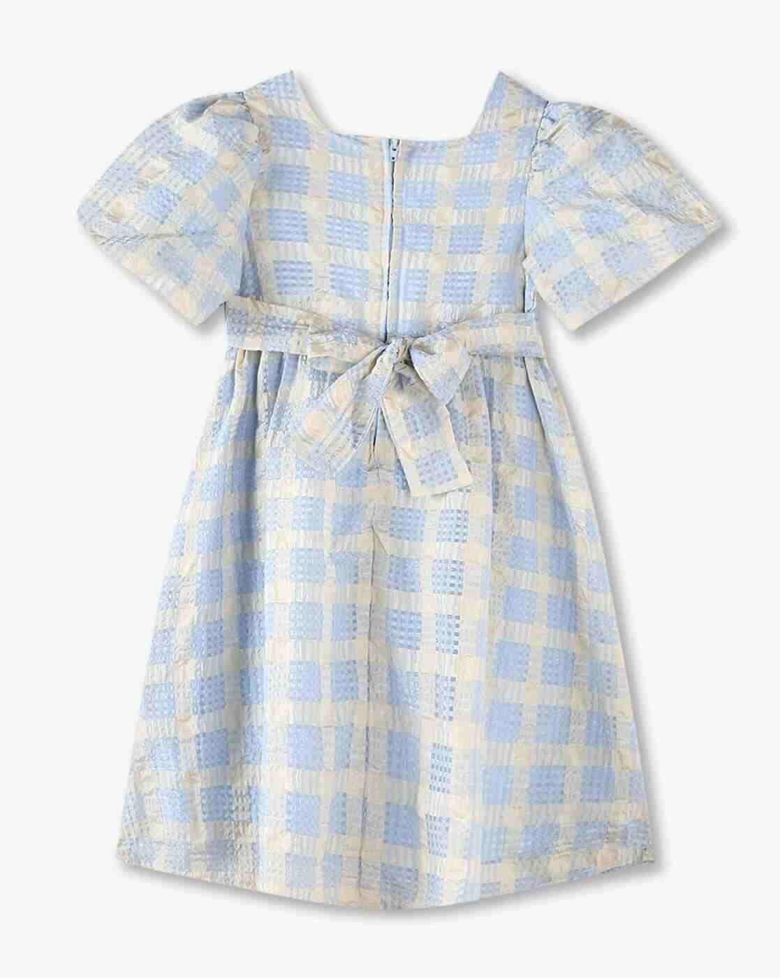 KG FRENDZ | Girls Checked Fit & Flare Dress|1
