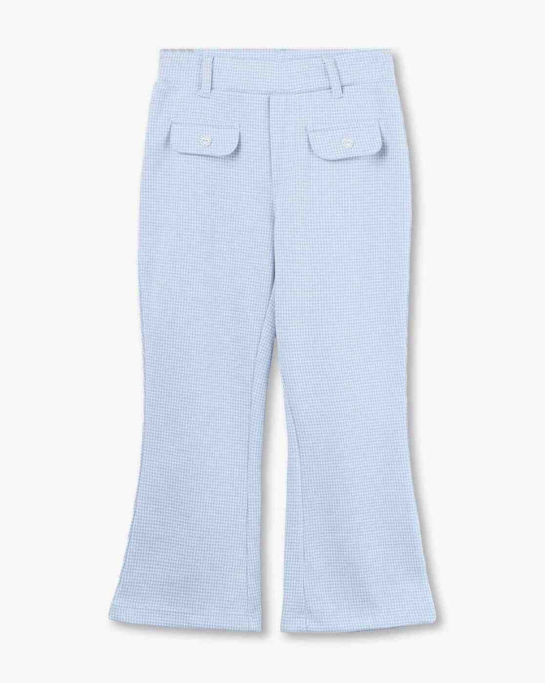 KG FRENDZ | Girls Houndstooth Print Flared Pants|0
