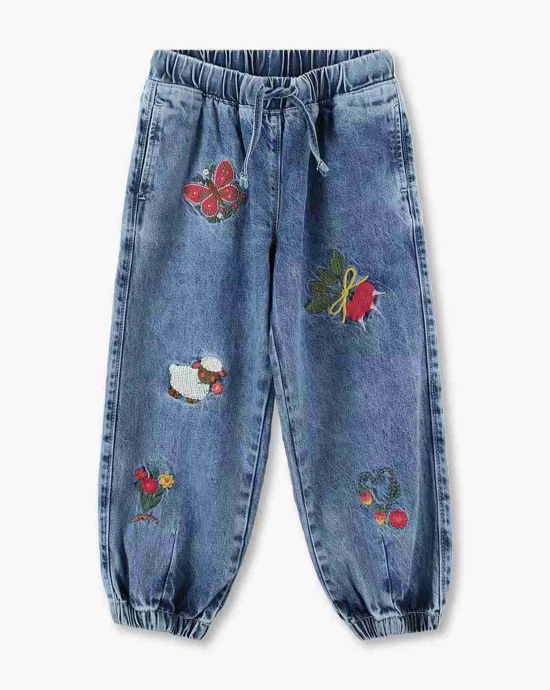 KG FRENDZ | Girls JoggerJeans with Embroidery|0