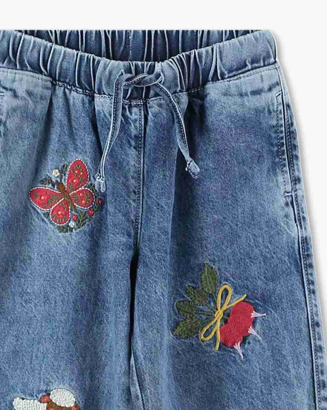 KG FRENDZ | Girls JoggerJeans with Embroidery|2