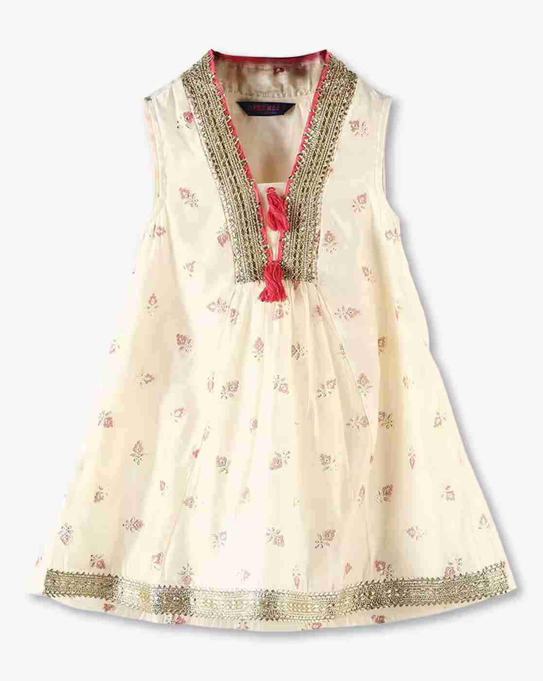 KG FRENDZ | Girls Printed A-Line Kurta & Pants with Dupatta|1