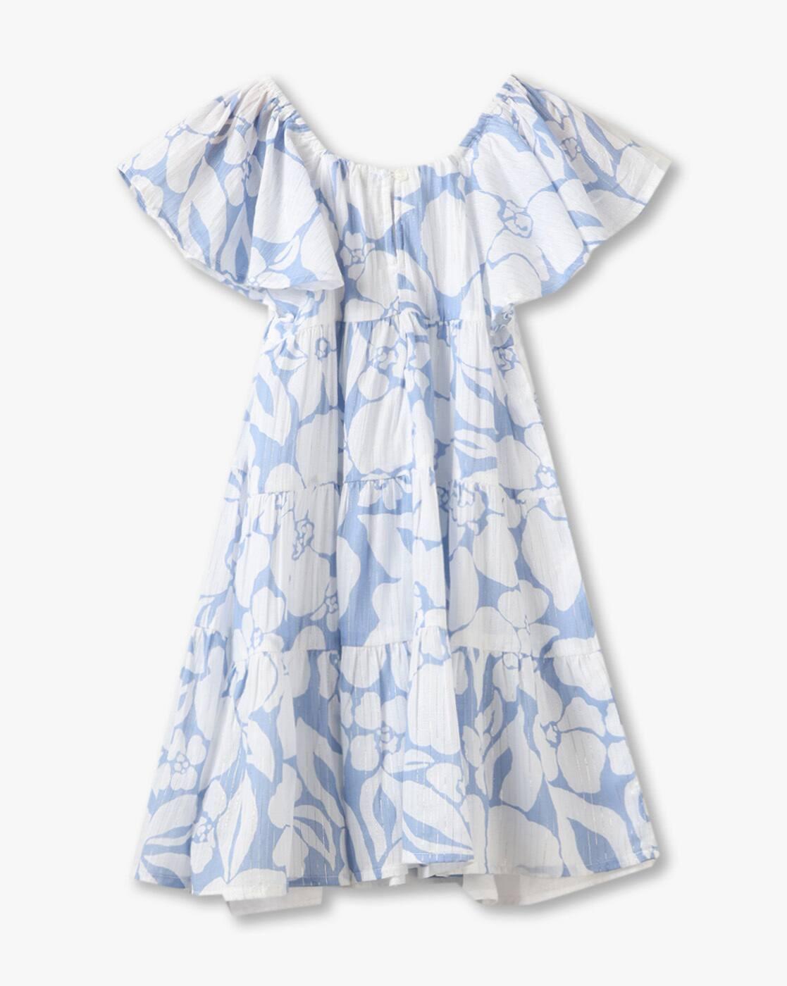 KG FRENDZ | Girls Floral Print Tiered Dress|1