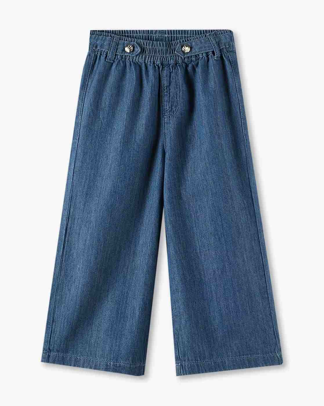 KG FRENDZ | Girls Wide-Leg Denim Culottes|0