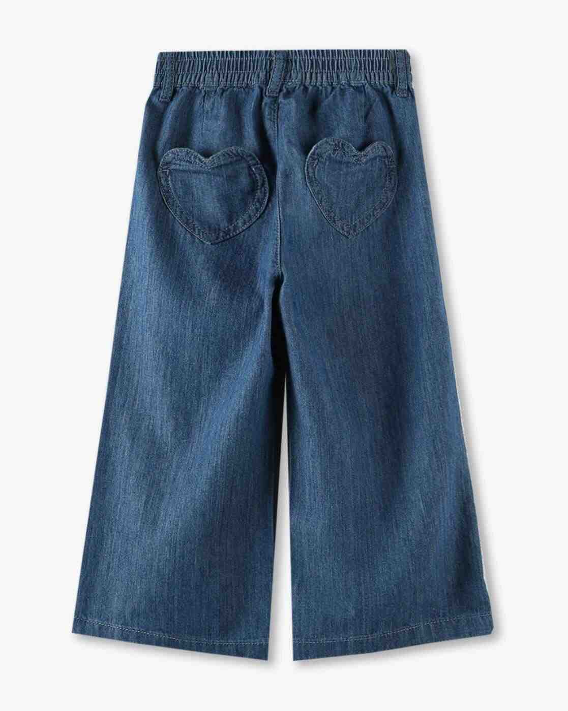 KG FRENDZ | Girls Wide-Leg Denim Culottes|1