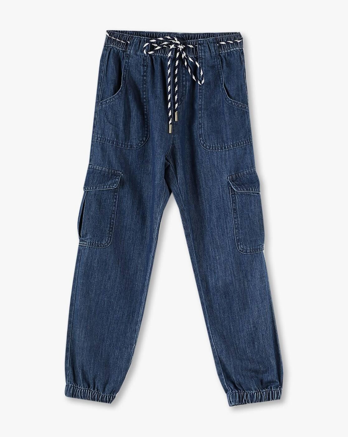 KG FRENDZ | Light-Wash Cargo Fit Jogger Jeans|0