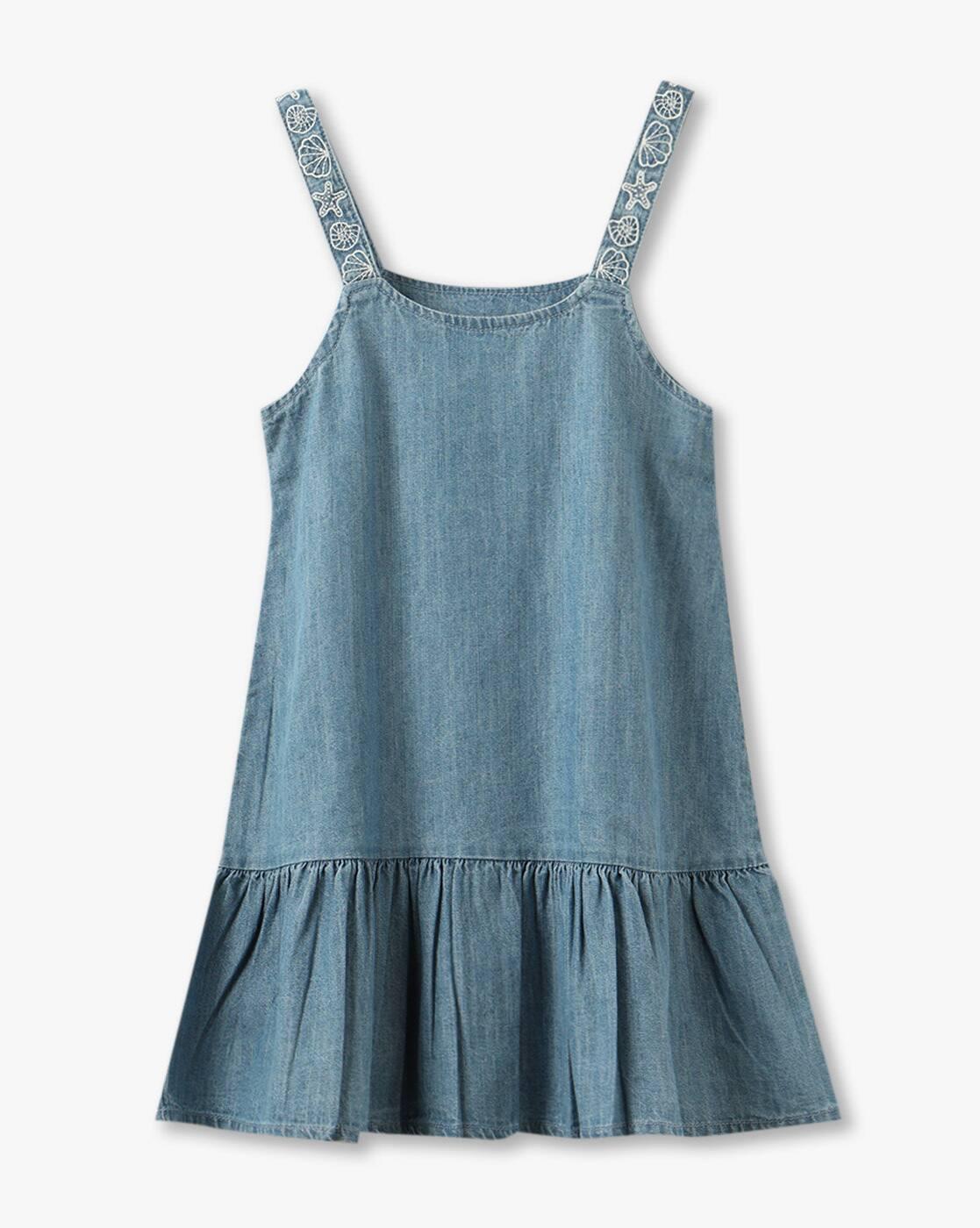 KG FRENDZ | Girls Washed Pinafore Dress with T-Shirt|3