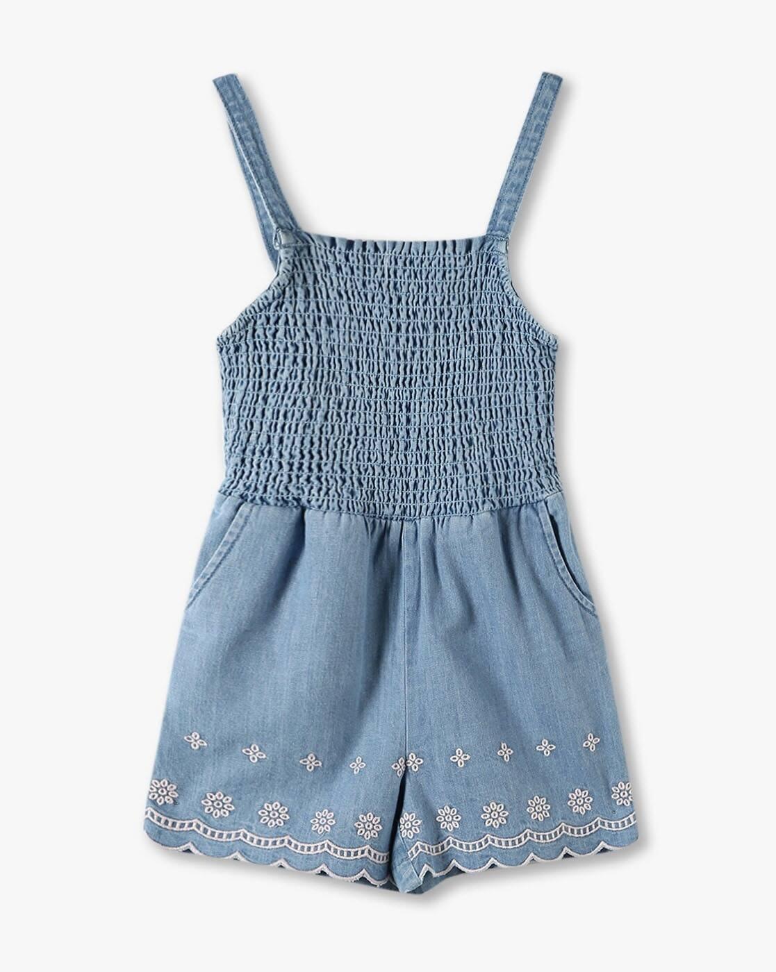 KG FRENDZ | Girls Dungaree with Scallop Hem|3